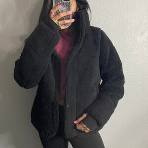S13 Lilly Faux Fur Jacket Black Size XS
